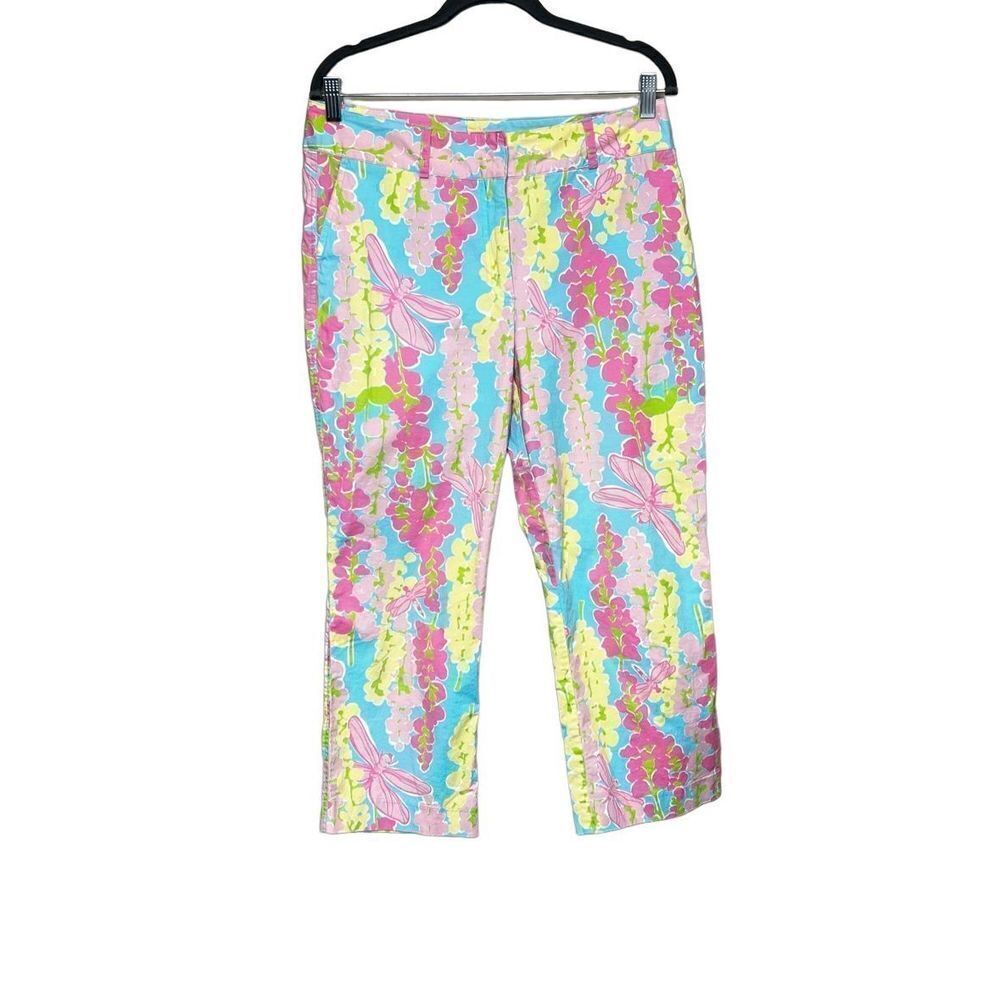 Lilly Pulitzer vintage snappy dragonfly crop pants size 10